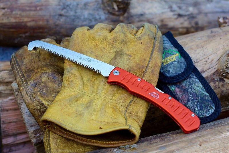 Outdoor Edge 4.5" Flip N' Zip Saw - Lightweight Folding Aluminum Handle Outdoor-Hunting Saw with 65Mn Spring Steel Blade and Triple Ground Teeth for Bone and Wood with Nylon Sheath - Image 4